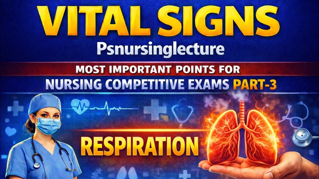 Vital Signs Part-3: Respiration |  Nursing Competitive Exams | PSNursingLecture 