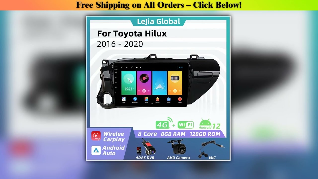 for Toyota Hilux 2016 - 2020 Car Radio with Screen Multimedia Player Navigation GPS Head Unit