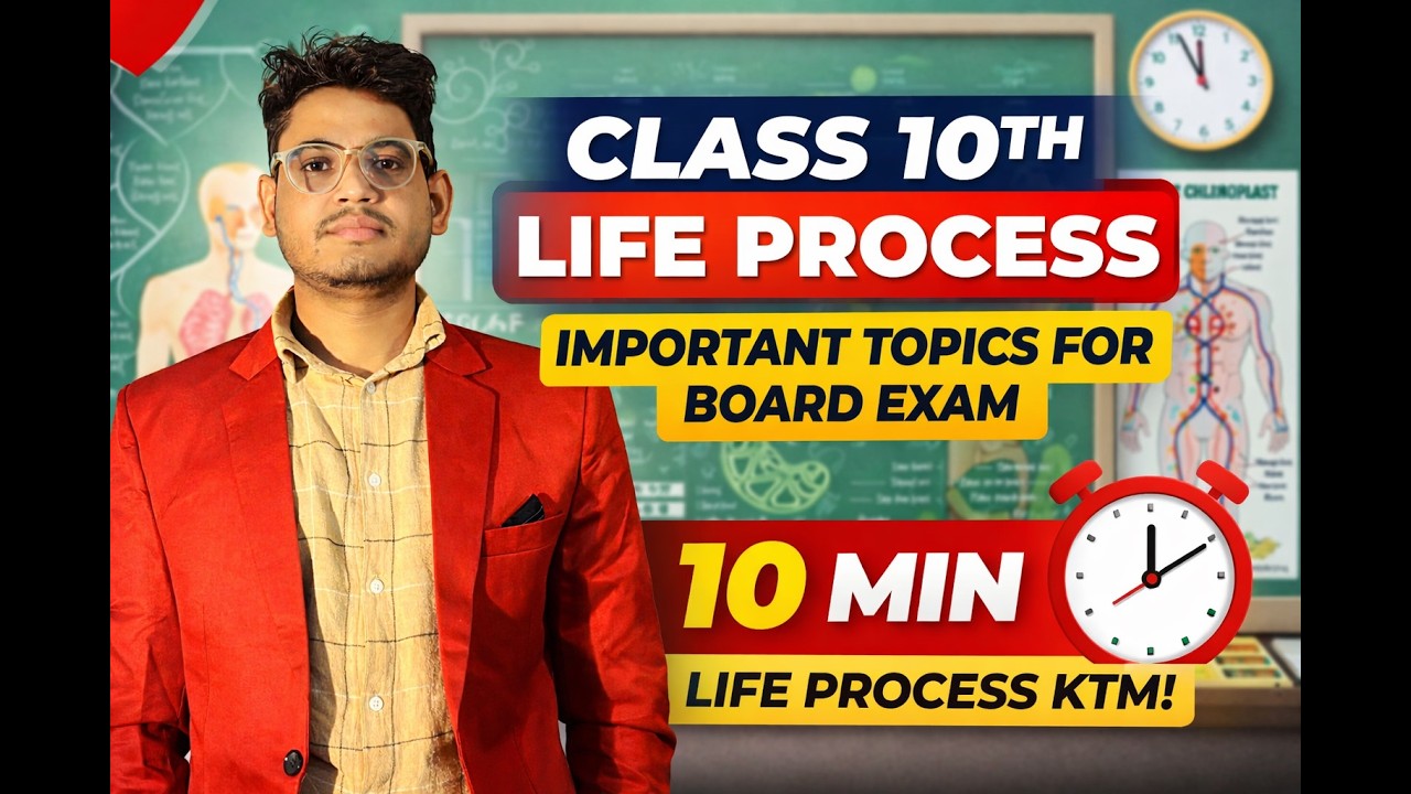 Class 10 Life Process Important Topics 🔥 | Board Exam 2026 | 10 Min Mein Complete
