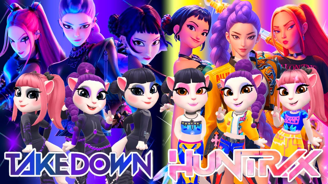😈🎵 My Talking Angela 2 || K POP DEMON HUNTERS | Huntrix vs Takedown || Cosplay ⚔️