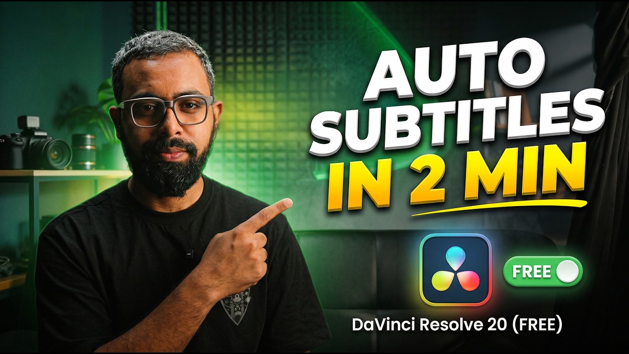 Как добавить автоматические субтитлы в DaVinci Resolve 20 БЕСПЛАТНО (2 минуты)