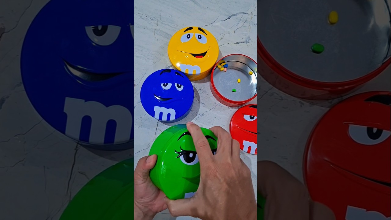 ASMR Открытие жестяных банок M&M’s | Приятное шуршание и постукивание 