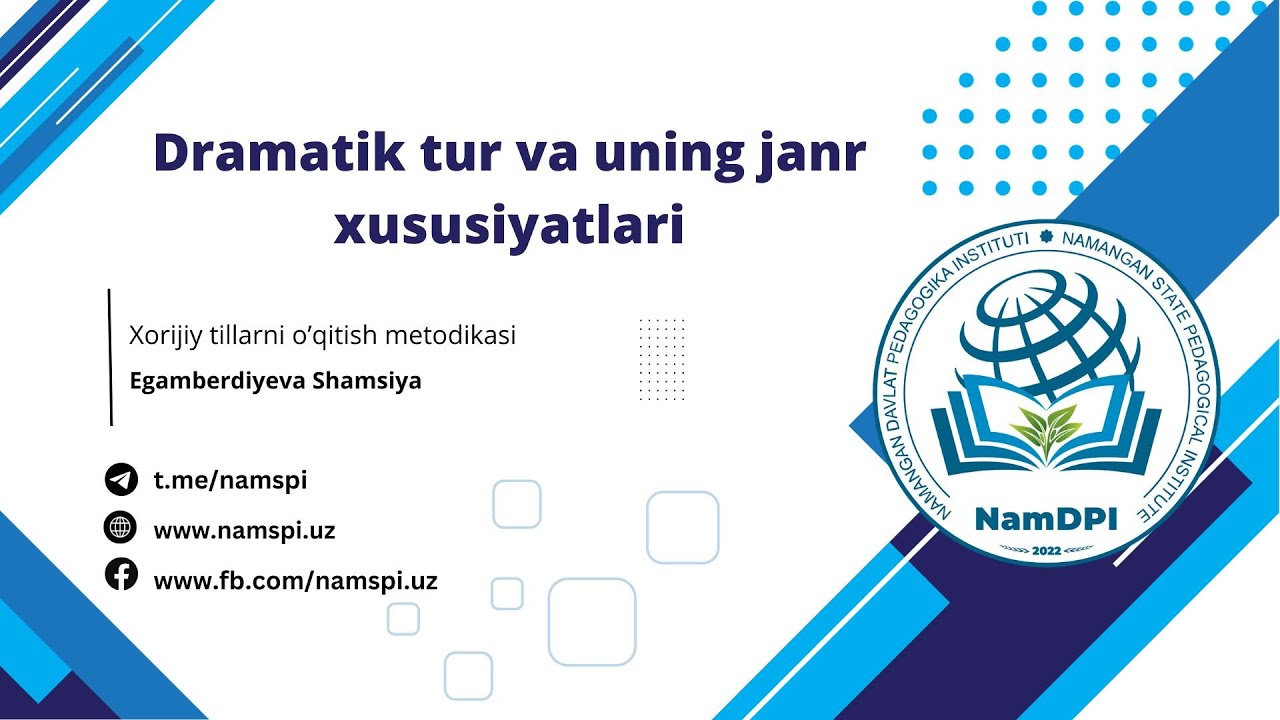Dramatik tur va uning janr xususiyatlari