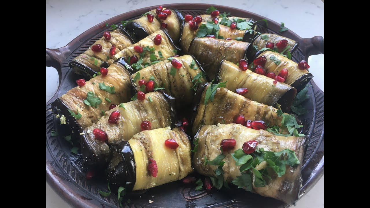 Delicious From Georgia ! Aubergine (Eggplant) and Walnut Paste Rolls