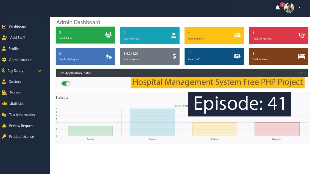 Patient management system Portal Free source code | Discharge patient | Invoice (HMS part-41)