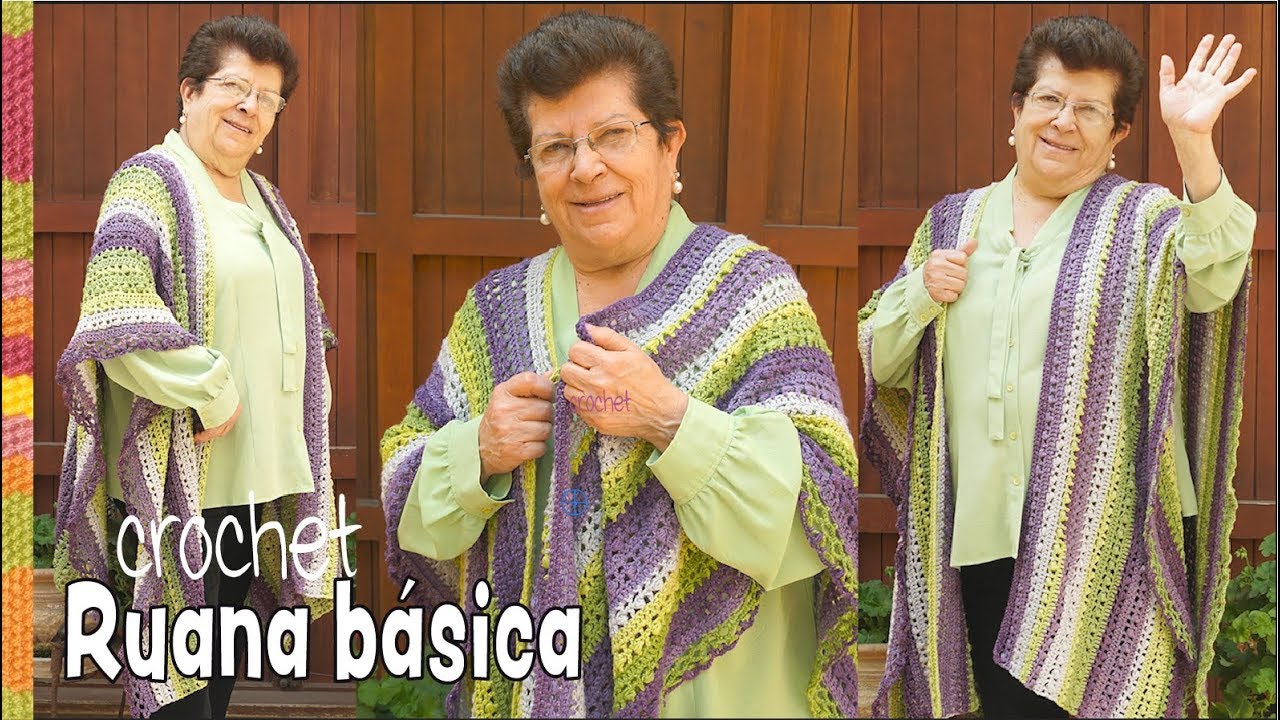 RUANA básica con punto perlitas tejida a crochet 😍 / Tejiendo Perú