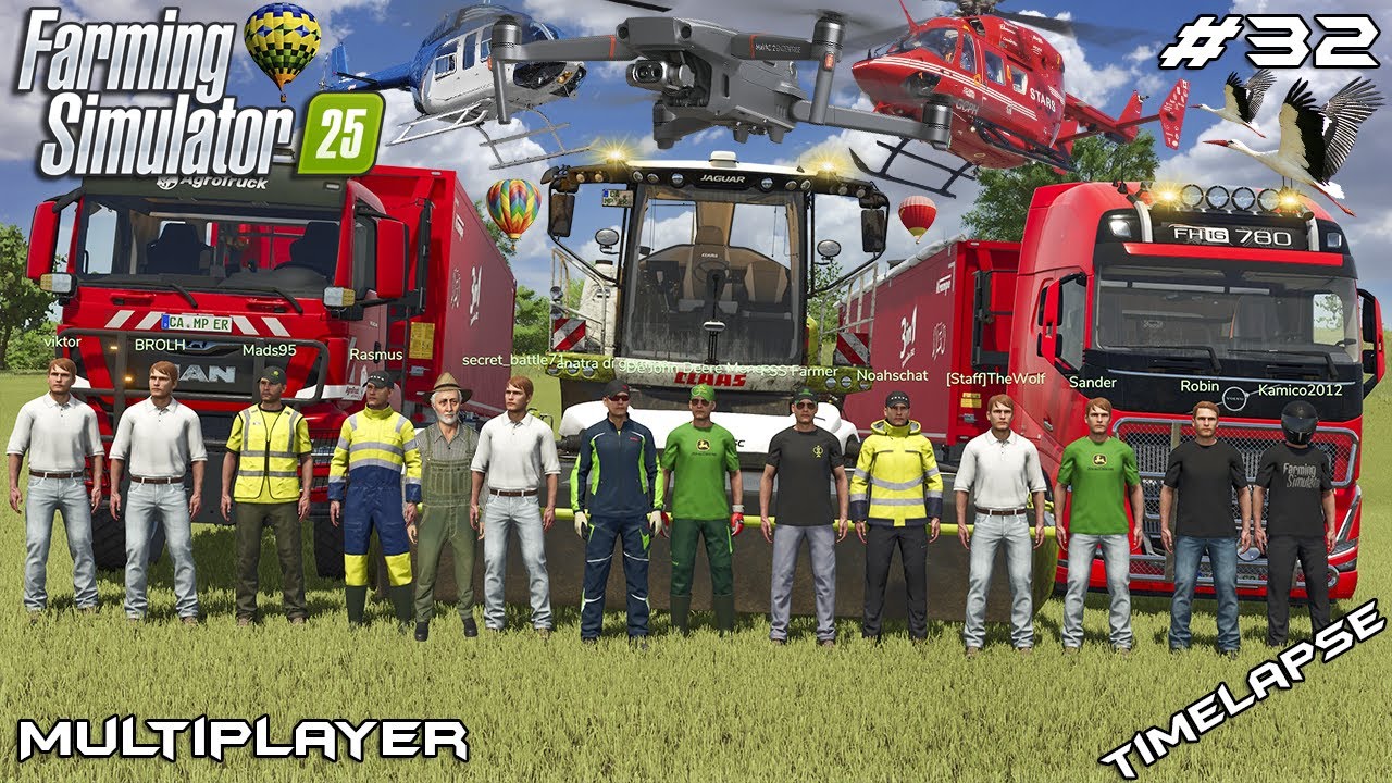 16 MEN HARVEST 30+ MEADOWS &ndash; BIG SILAGE OPERATION | OBERSCHWABEN | FS 25 Multiplayer | EP 32