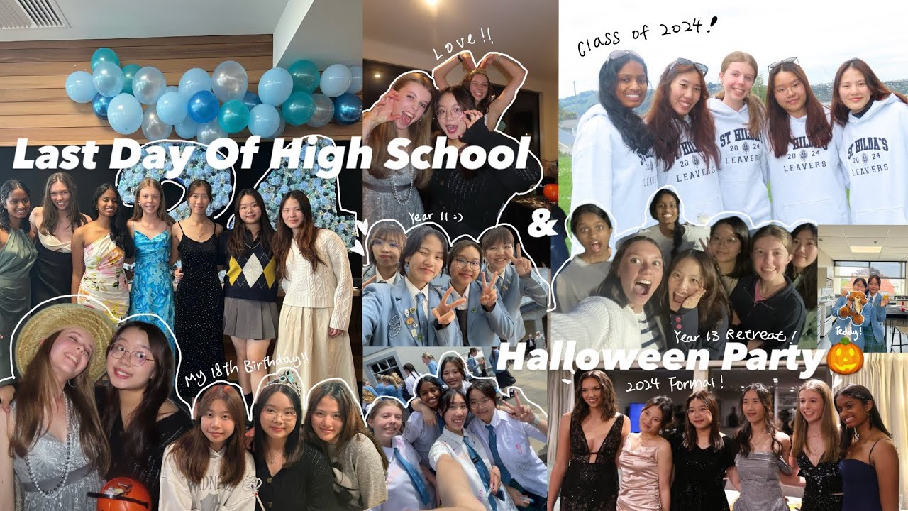 LAST DAY OF HIGH SCHOOL | Halloween party🎃, memories flashback & more
