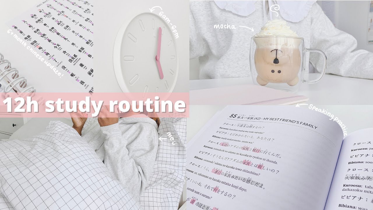 12h study vlog| japanese & spanish| 3 ways i practice speaking| 6+ months learning Chinese (update)