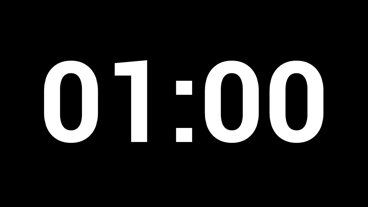 1 Minute Countdown Timer | Minimal | No Music | 4K 60FPS
