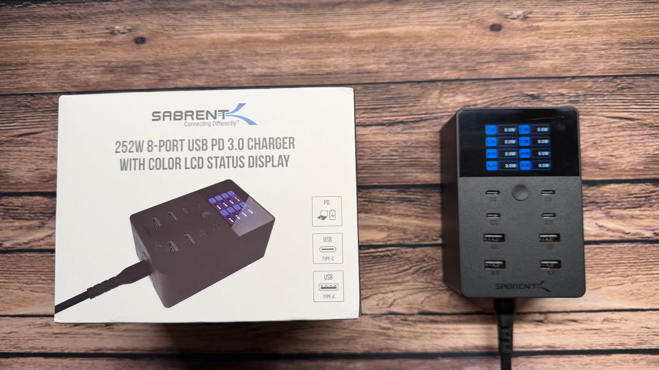 SABRENT 252W 8 Port USB PD Charger Unboxing and Demo