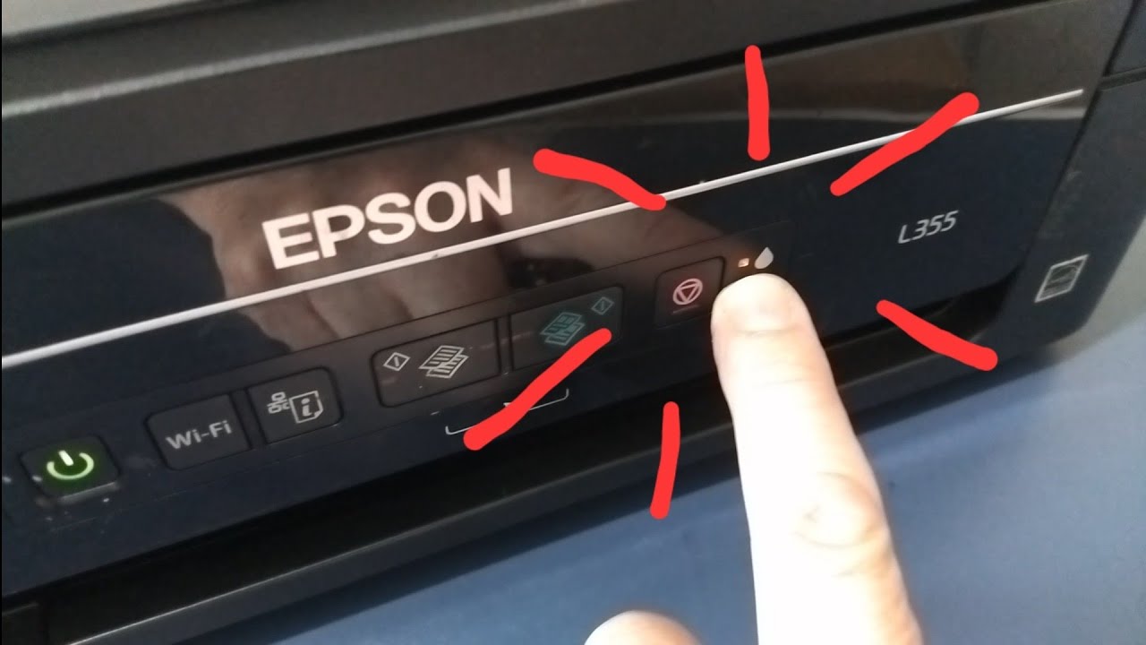 Epson L355 L365 Luzes piscando almofada de tinta atingiu limite de absorção como arrumar