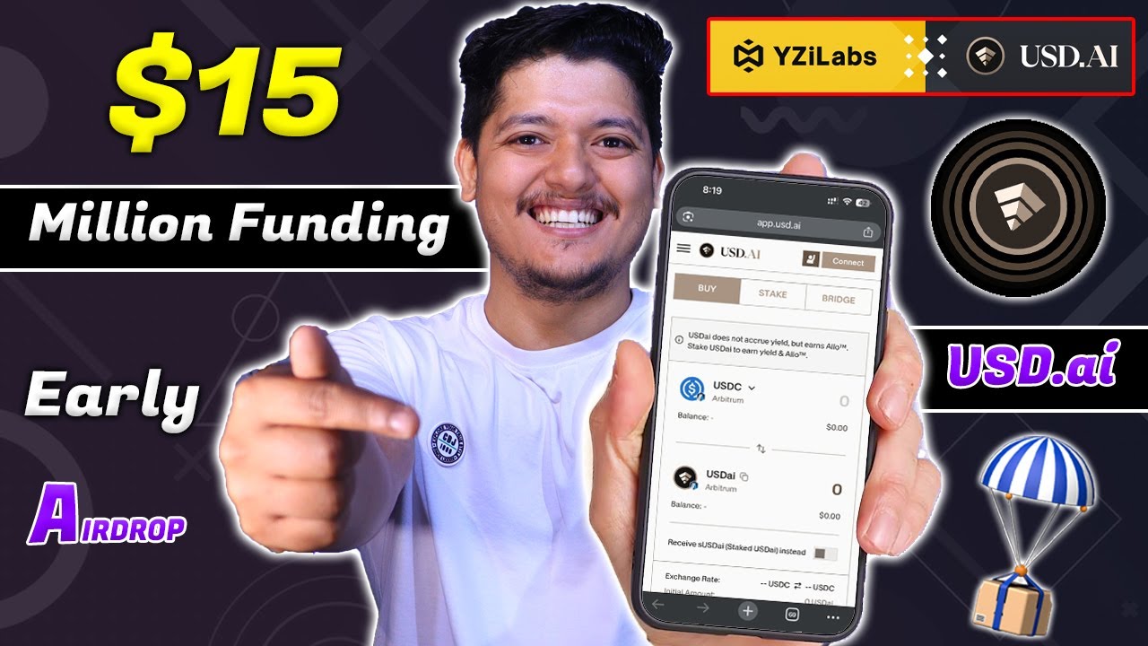 Potential Airdrop 🔥 - USD.ai Lending Project Airdrop Guide 2025 | $15m Funding Raise YZI Labs 🪂
