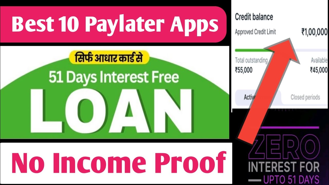 Top 10 paylater apps today Without Income Proof | Best Paylater Apps | Bad Credit Loans