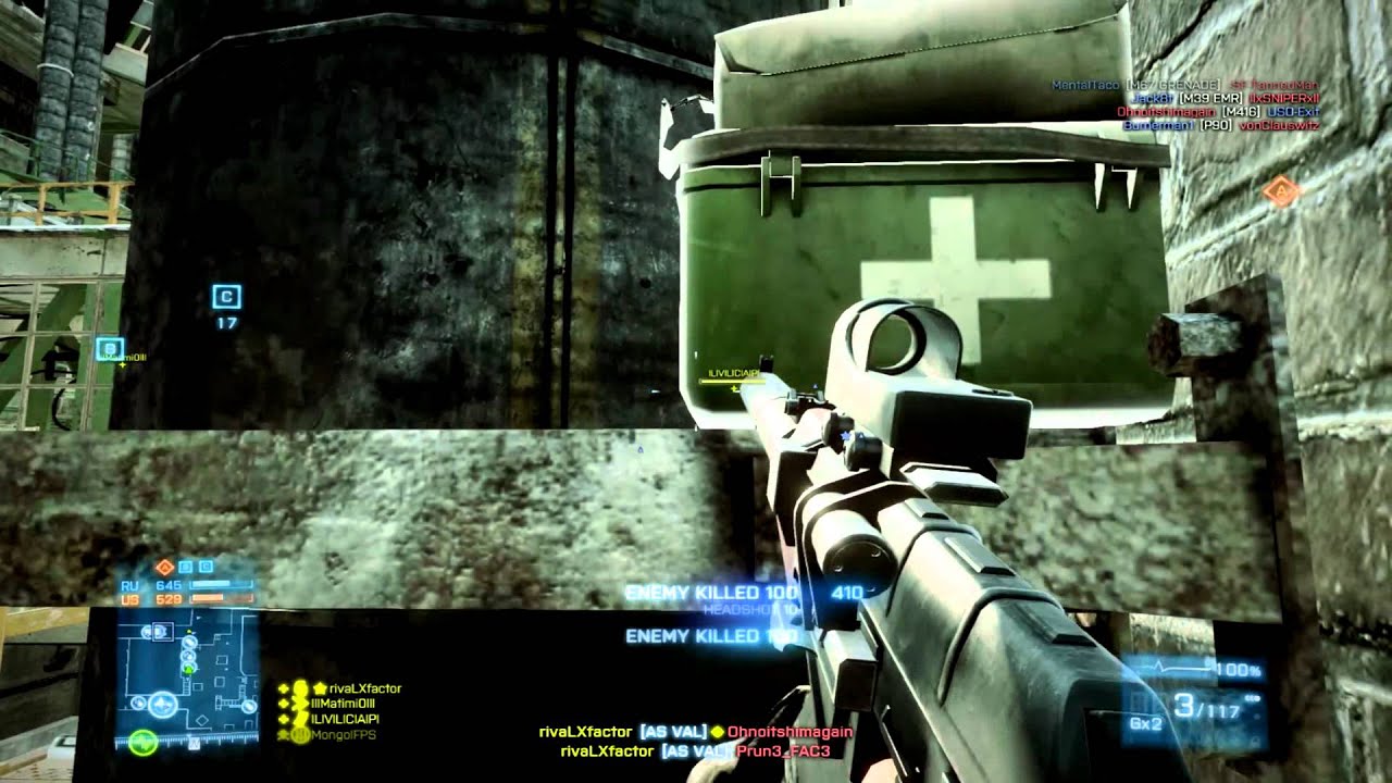 rivaLxfactor and the squad up crew vs a HACKER (battlefield 3 gameplay and footage)