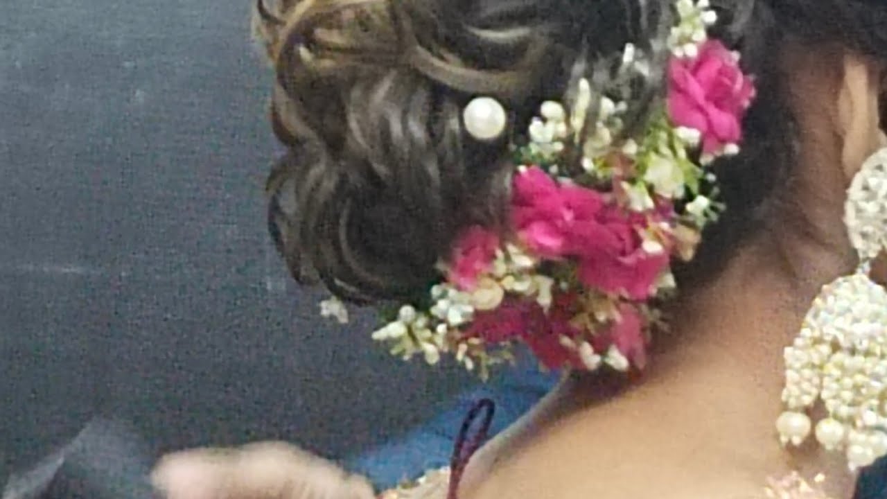 gajra hairstyle  with sadi lahnga. short time video