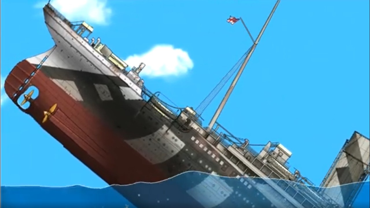 HMT Olympic B ship sinks after being struck by multiple lightning bolts | Floating Sandbox