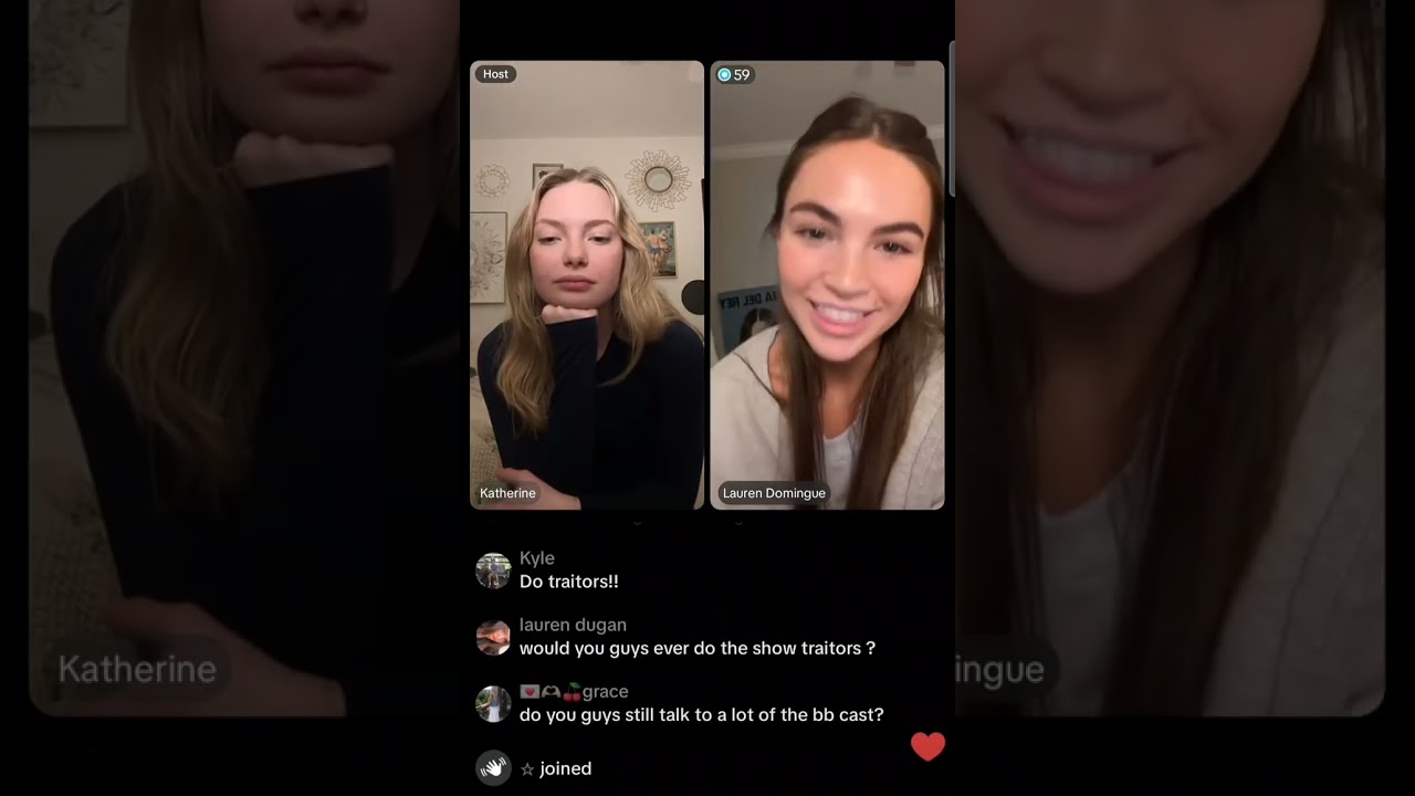 Pt 2 of 2 BB27 Kat some of her tiktok live cont...with Lauren 12/02/26