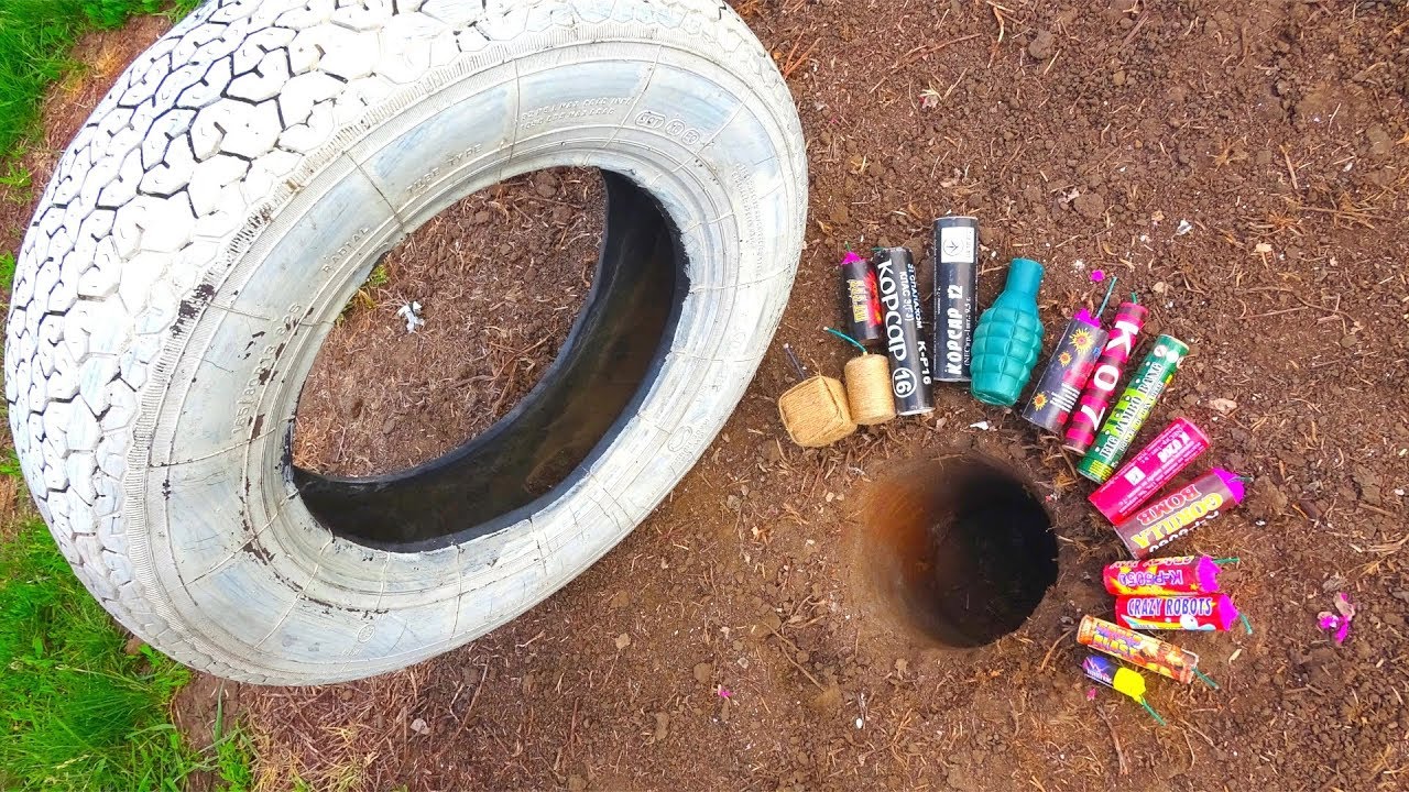 EXPERIMENT: BIG FIRECRACKER UNDERGROUND  TEST VS CAR TIRE