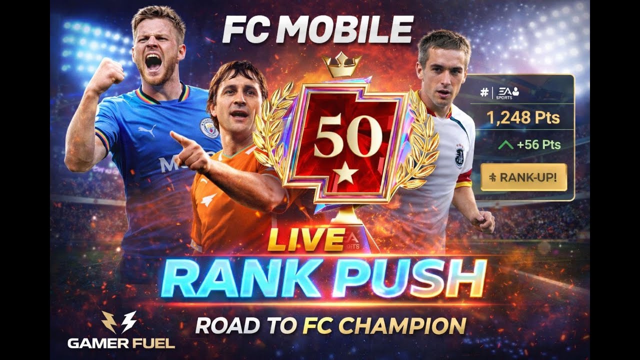 FC Mobile Live Rank Push 🔥 Road To FC Champion | Top 50 Grind Begins| Road to 4K SUBS!