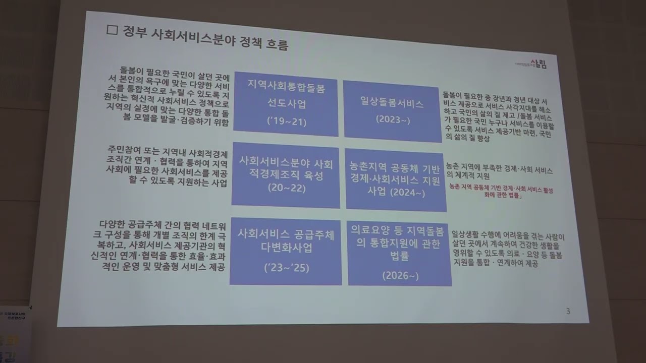지역사회 통합돌봄 준비 실태와 대응 - 사회적협동조합 살림 윤봉란 이사장