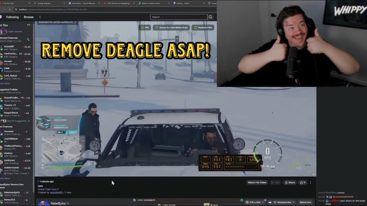 Реакция Уиппи на то, как Рейд и Чоди были убиты одним выстрелом из «Дигла» | Prodigy GTA RP