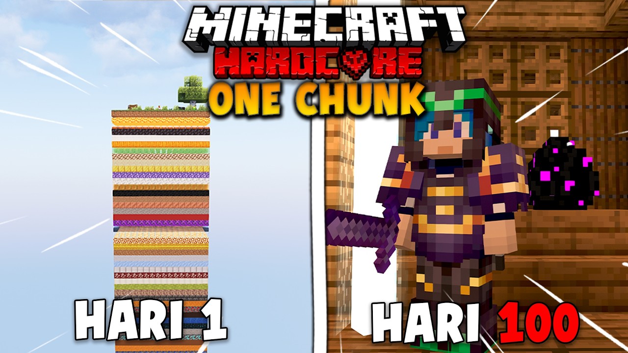 100 Hari Minecraft Hardcore RANDOM Layer One Chunk