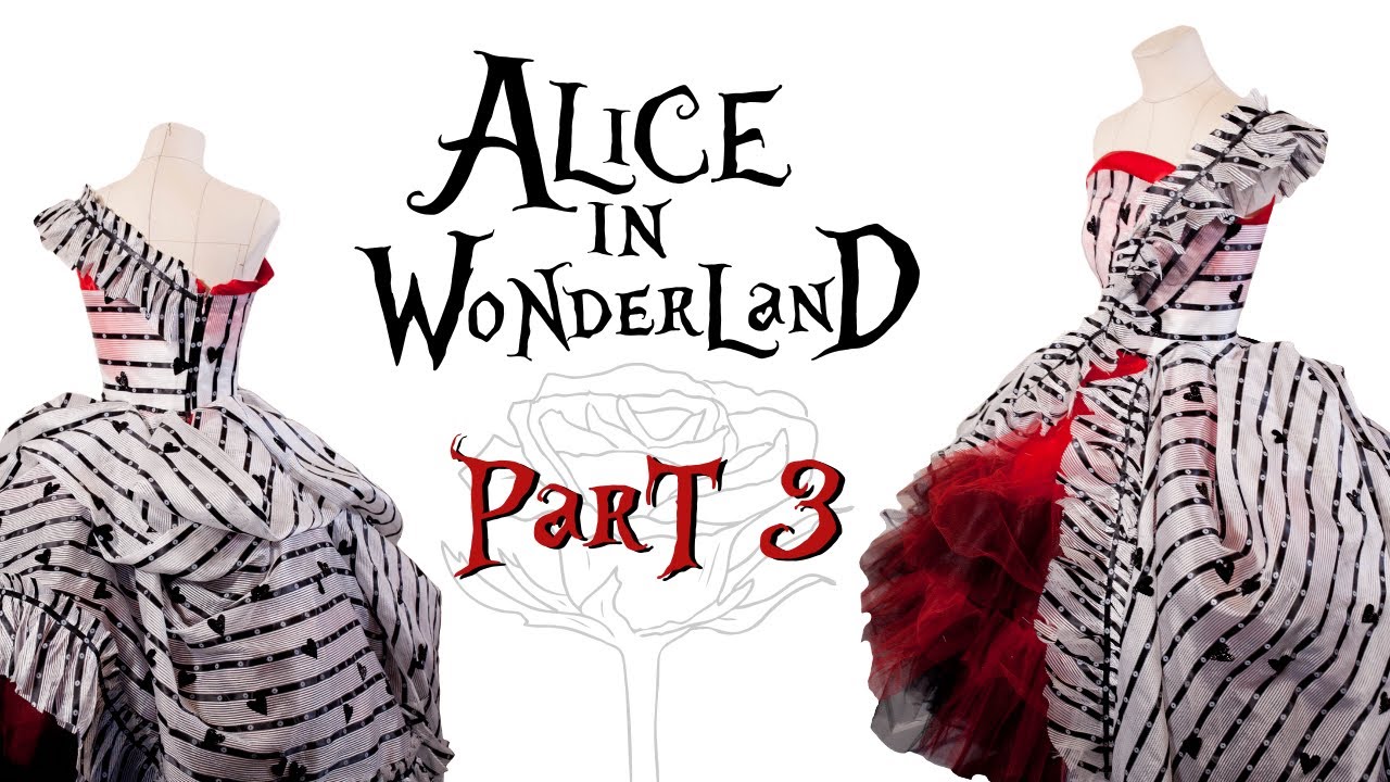 Alice in Wonderland Dress - Red Queen Court Costume -  Part 3: Outer Fashion Fabric