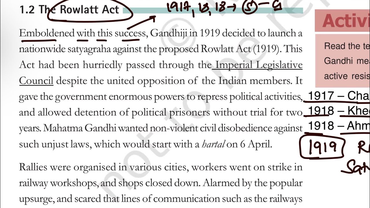 CH 3 | ROWLATT ACT SATYAGRAHA | KHILAFAT ISSUE | NCERT | CLASS X | PART 4