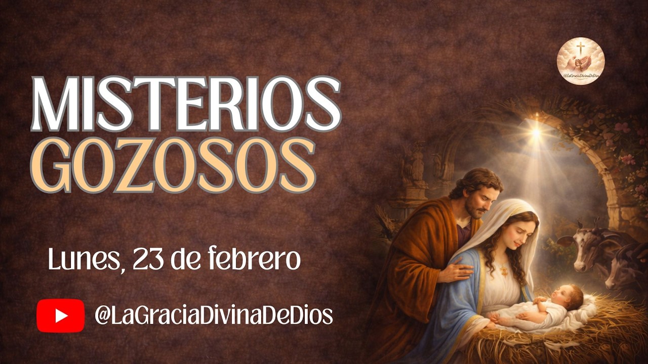 SANTO ROSARIO MISTERIOS GOZOSOS LUNES 23 DE FEBRERO #padrenuestro #virgenmaria #viacrucis