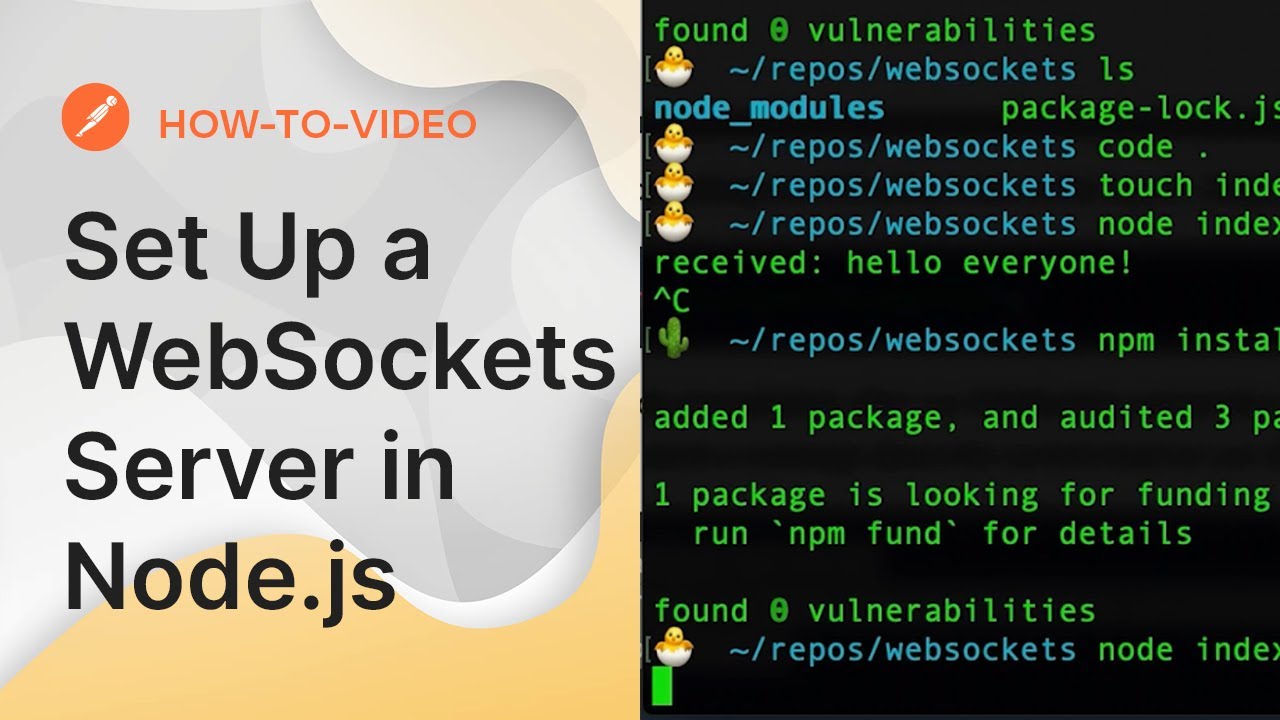 Создайте сервер WebSocket, который действительно работает в Node.js