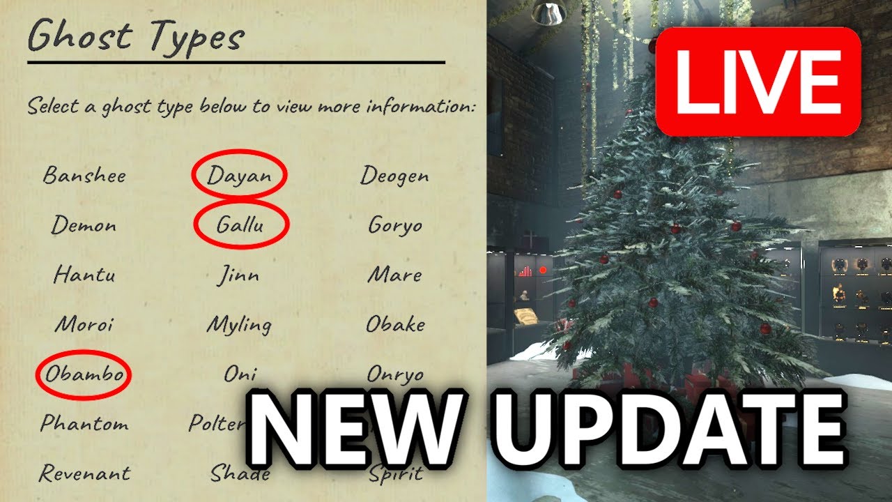 MASSIVE New Update for Phasmophobia (3 NEW GHOSTS) - LIVE 🔴