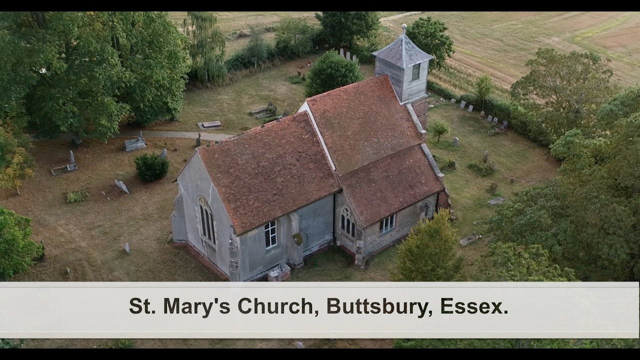 Drone footage of St Mary's Church, Buttsbury, Essex.