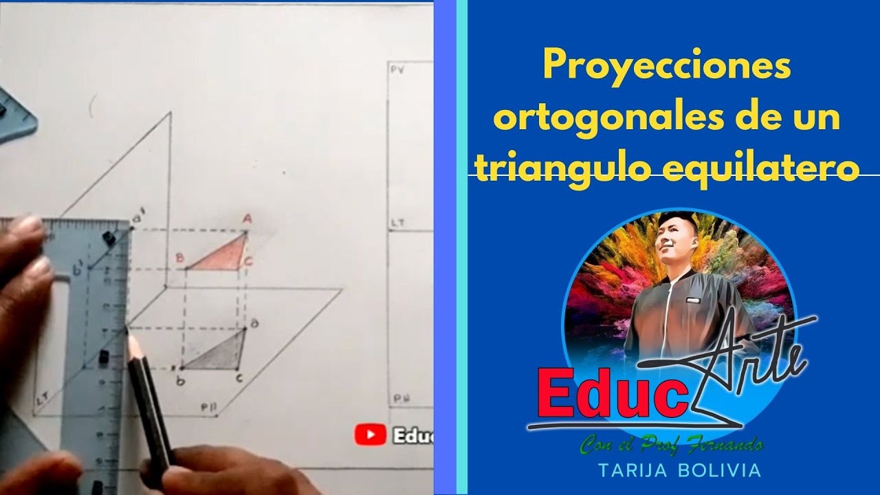 PROYECCIÓN DIÉDRICA DE UN TRIÁNGULO EQUILÁTERO, PARALELO AL PLANO HORIZONTAL