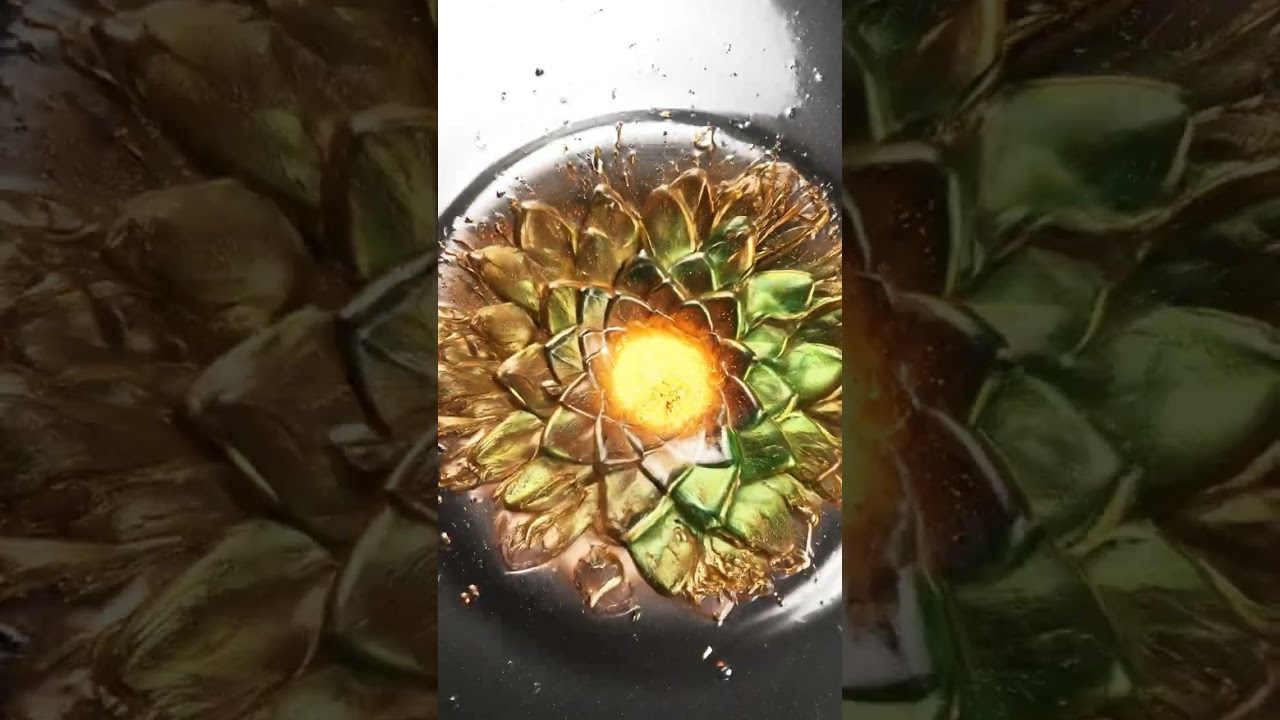 nickel wave 💚 metallic ripple bloom #shorts #asmr #nickel #labreaction #alchemyart