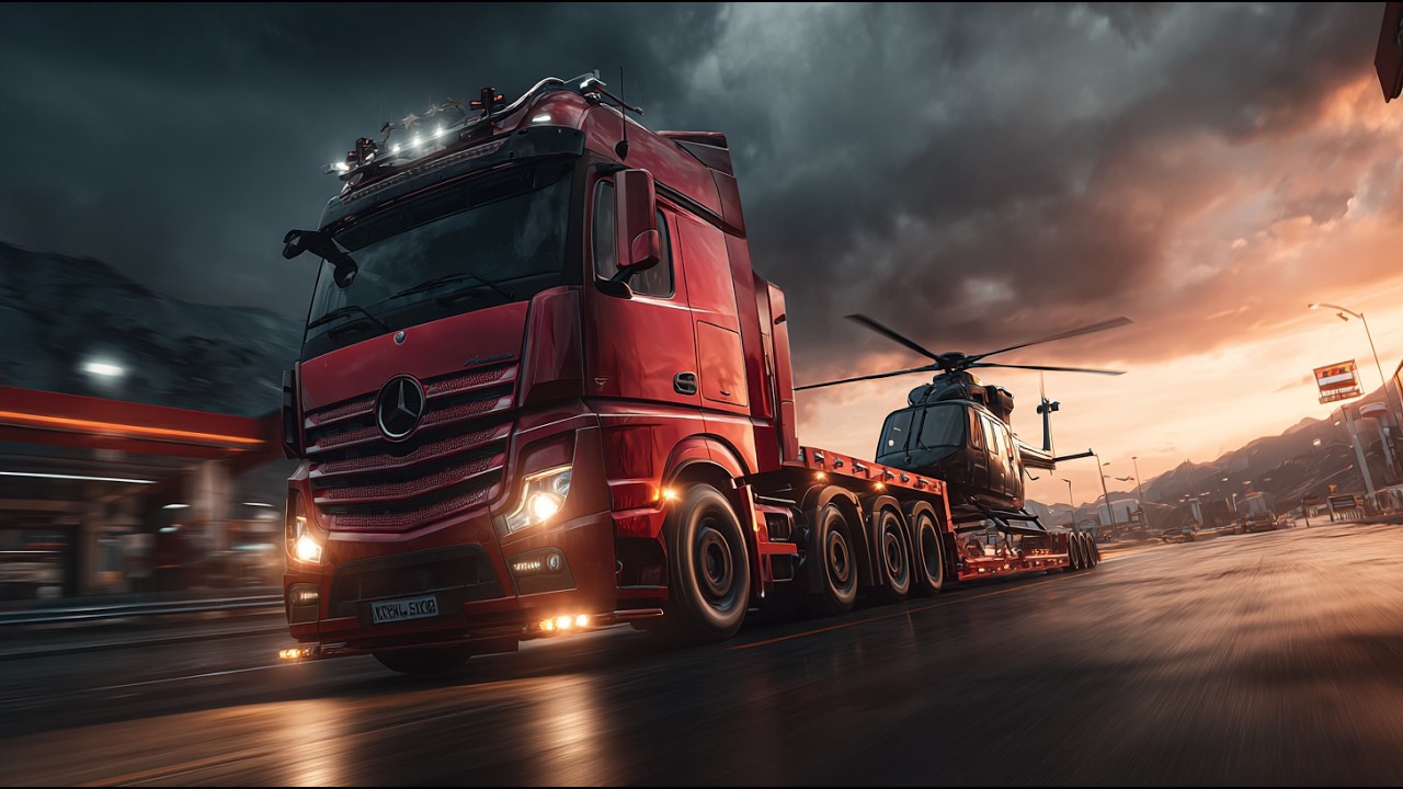Truck Simulator Ultimate🚛🚁Helicopter Transport LIMOGES–TOURS 232 km🌅 iOS Android Real Touch Gameplay