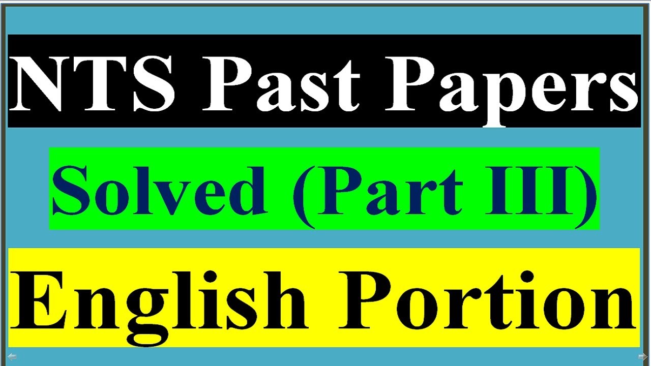 NTS Past Papers Solved MCQs|| Solved MCQs of English Portion from NTS Educators Old Papers| NTS MCQs