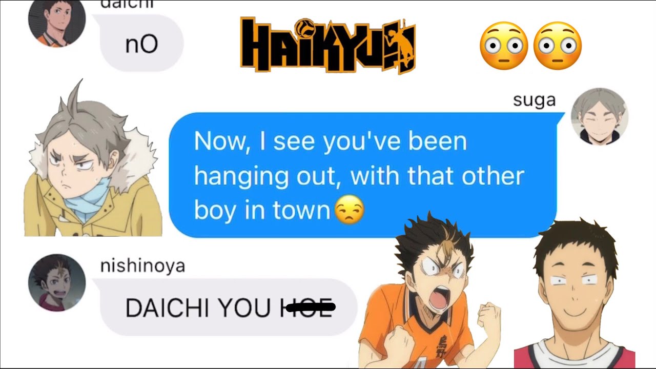 haikyuu texts | suga pranks daichi (want u back)