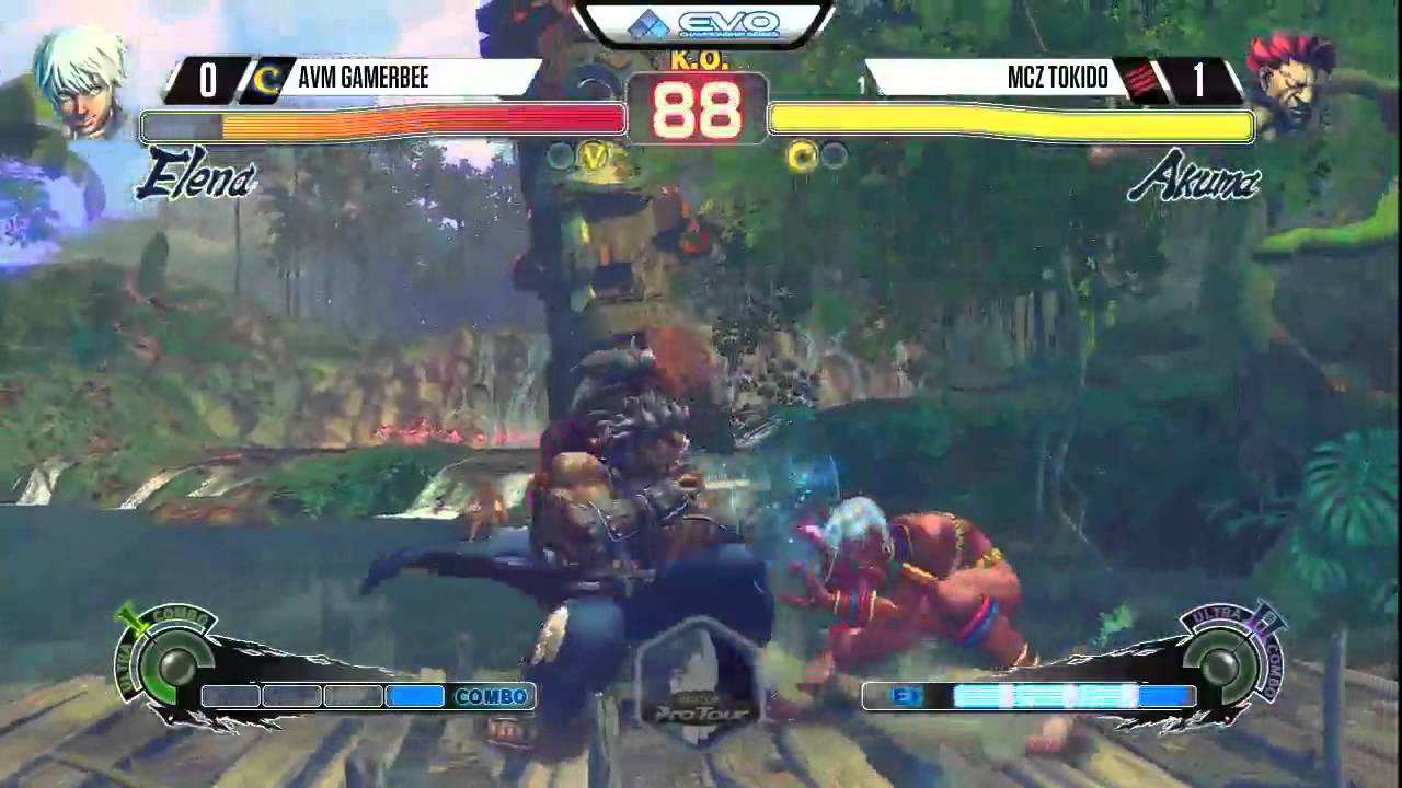 Gamerbee (Elena) vs Tokido (Akuma) - EVO 2015 USF4 - Top 8 Losers