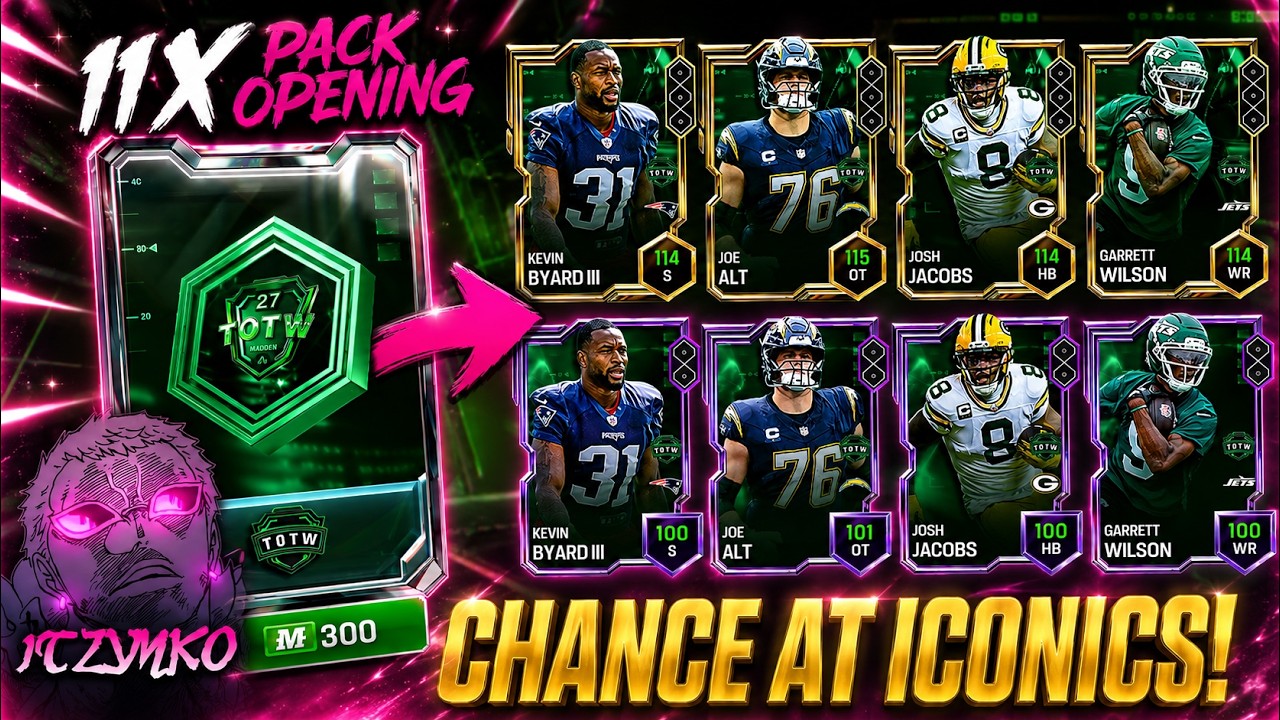 11X TOTW PACK OPENING! ICONIC PULLS?! MADDEN MOBILE 27!
