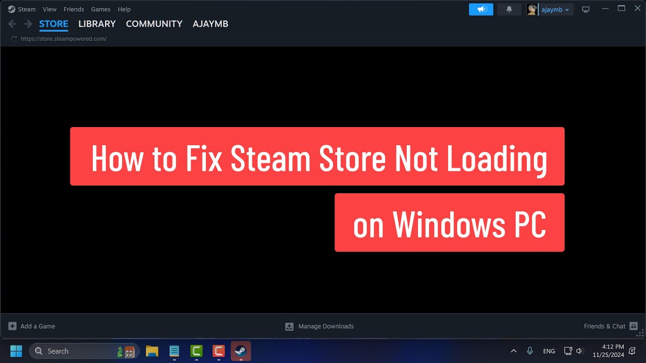 Как исправить проблему с загрузкой магазина Steam на ПК с Windows (2024)