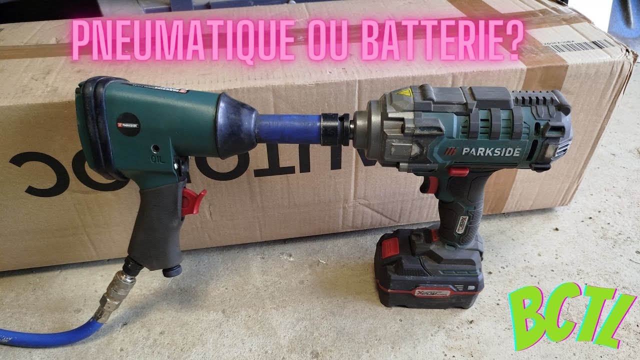TEST PARKSIDE!!!! boulonneuse pneumatique ou batterie ???