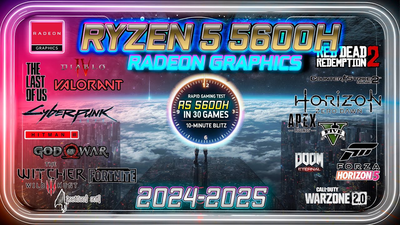 | Ryzen 5 5600H |  VEGA 7 in 30 GAMES in 2024 | Blitz 15min - Laptop Benchmarks