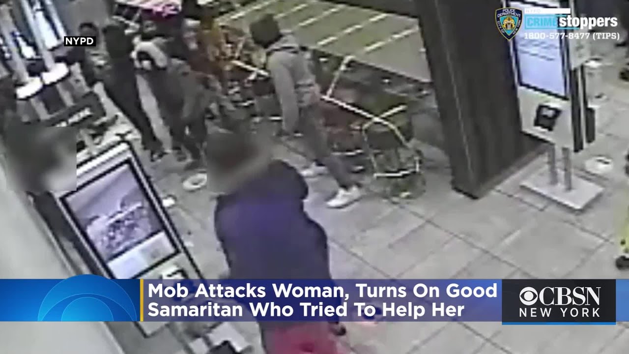 Caught On Video: Mob Attacks 22-Year-Old Woman, Then Turns On 50-Year-Old Good Samaritan Who Tried T