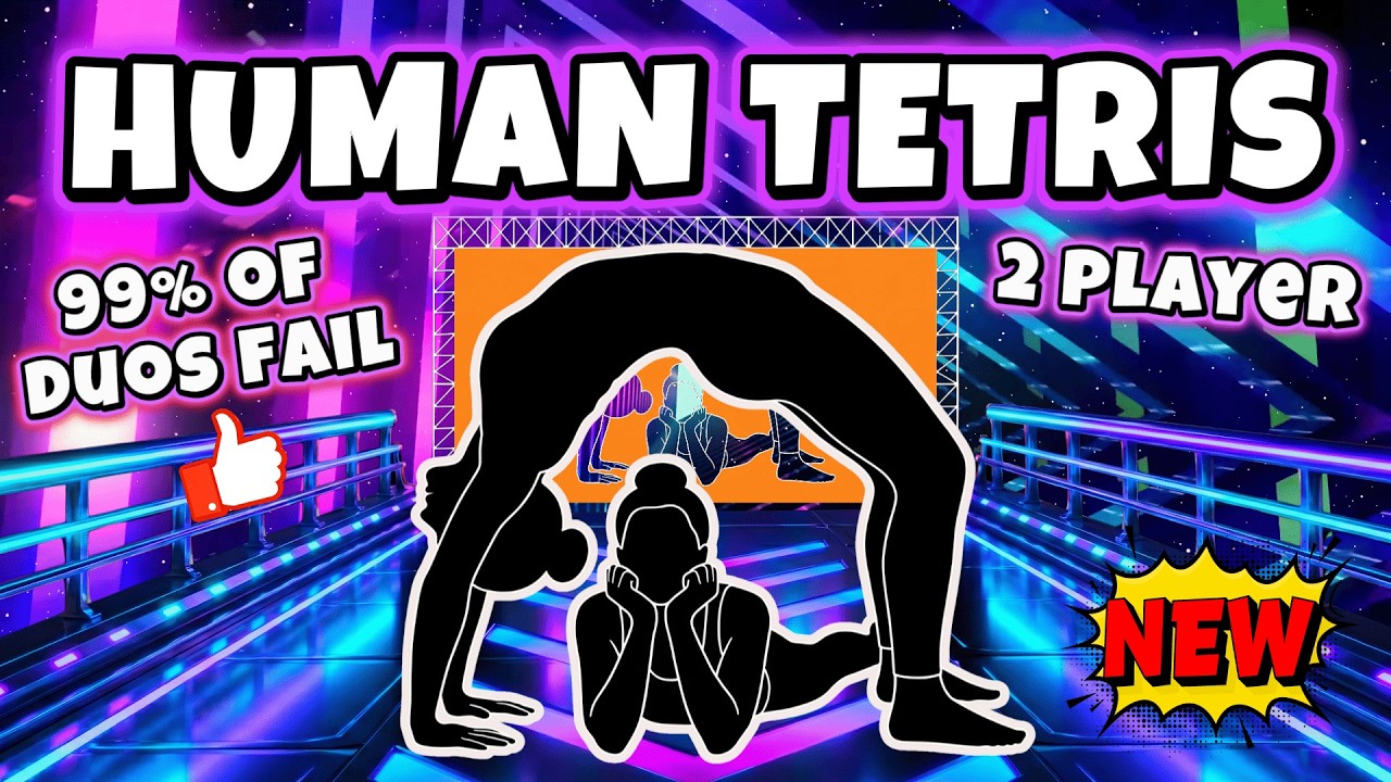 HUMAN TETRIS 2 Player 🔥 Interactive Warm Up | 99% of Duos Fail This One