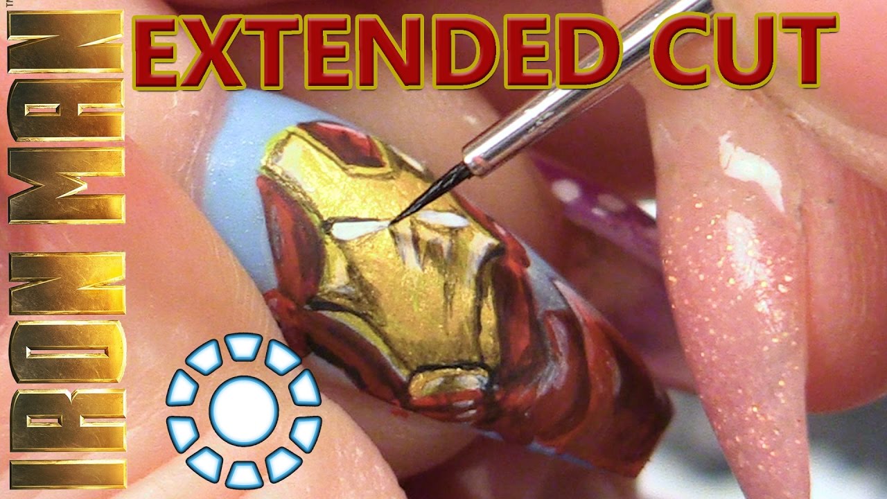 Iron Man Nail Art Tutorial - Step by Step Unedited - Extended Version