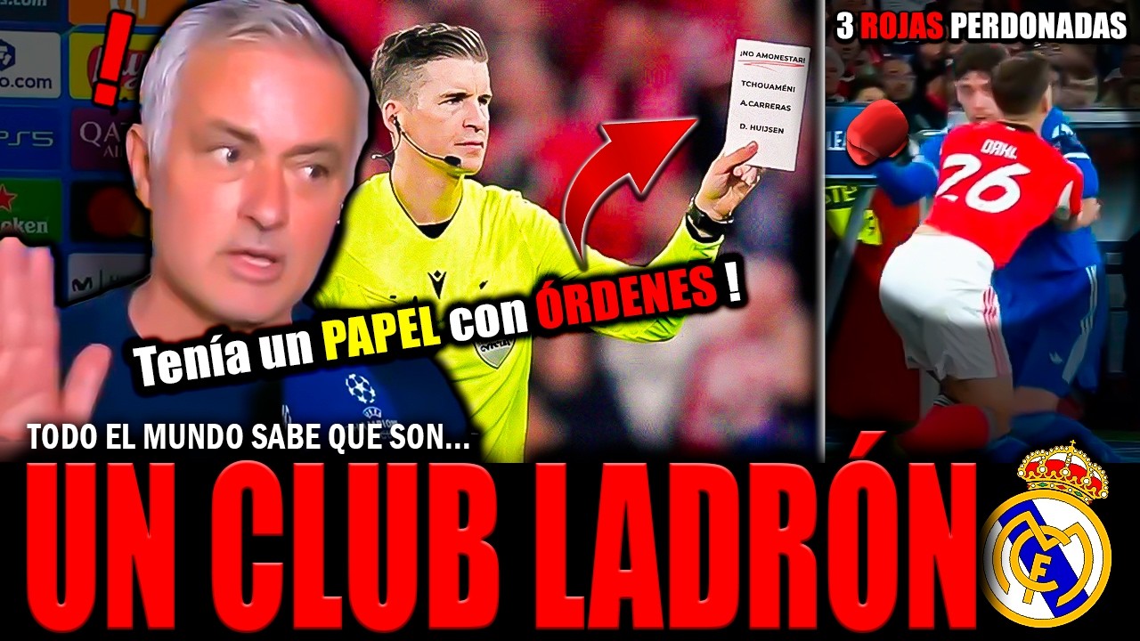 ¡MOURINHO DENUNCIA PÚBLICAMENTE AL ÁRBITRO COMO CORRUPTO POR ROBAR PARA EL MADRID VS BENFICA!