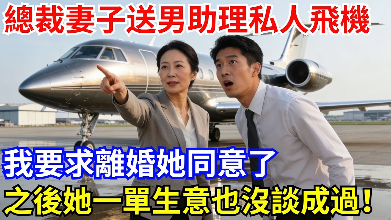 總裁妻子送男助理私人飛機，我要求離婚她同意了，之後她竟一單生意也沒談成過！#故事#情感#妻子