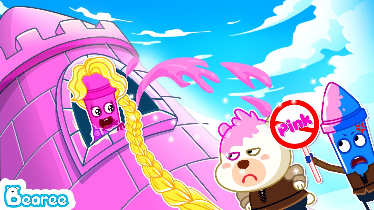 Bearee Tales 🐾 Pink Princess Crayon Turns Everything Pink! 👑 | Bedtime Story 🐻 New Episodes