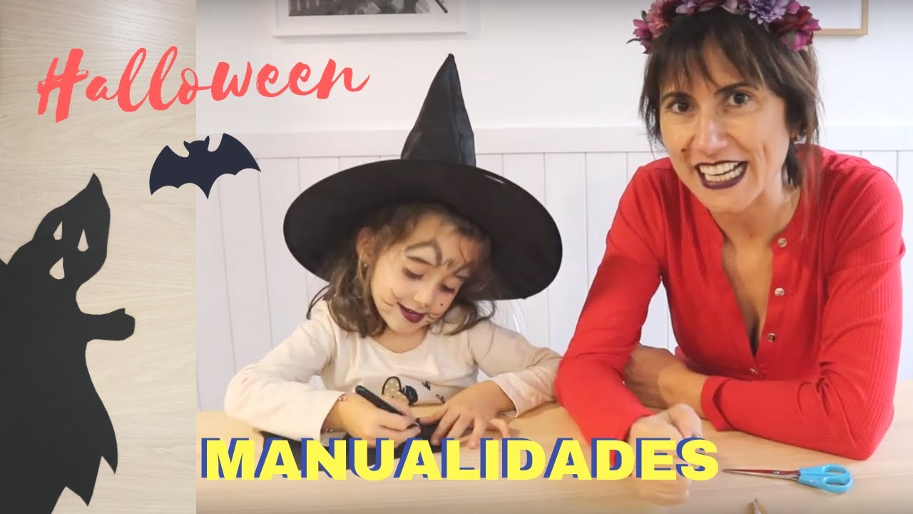 ③ Manualidades✂️para💀HALLOWEEN🕷con cartulina y lana
